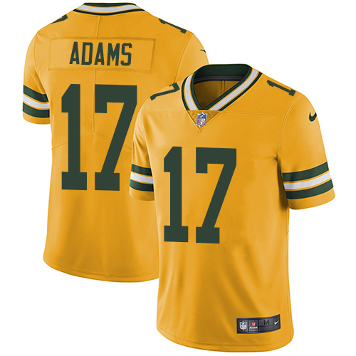Nike Packers #17 Davante Adams Yellow Men's Stitched NFL Limited Rush Jersey Nike Packers #17 Davante Adams Yellow Men's Stitched NFL Limited Rush Jersey