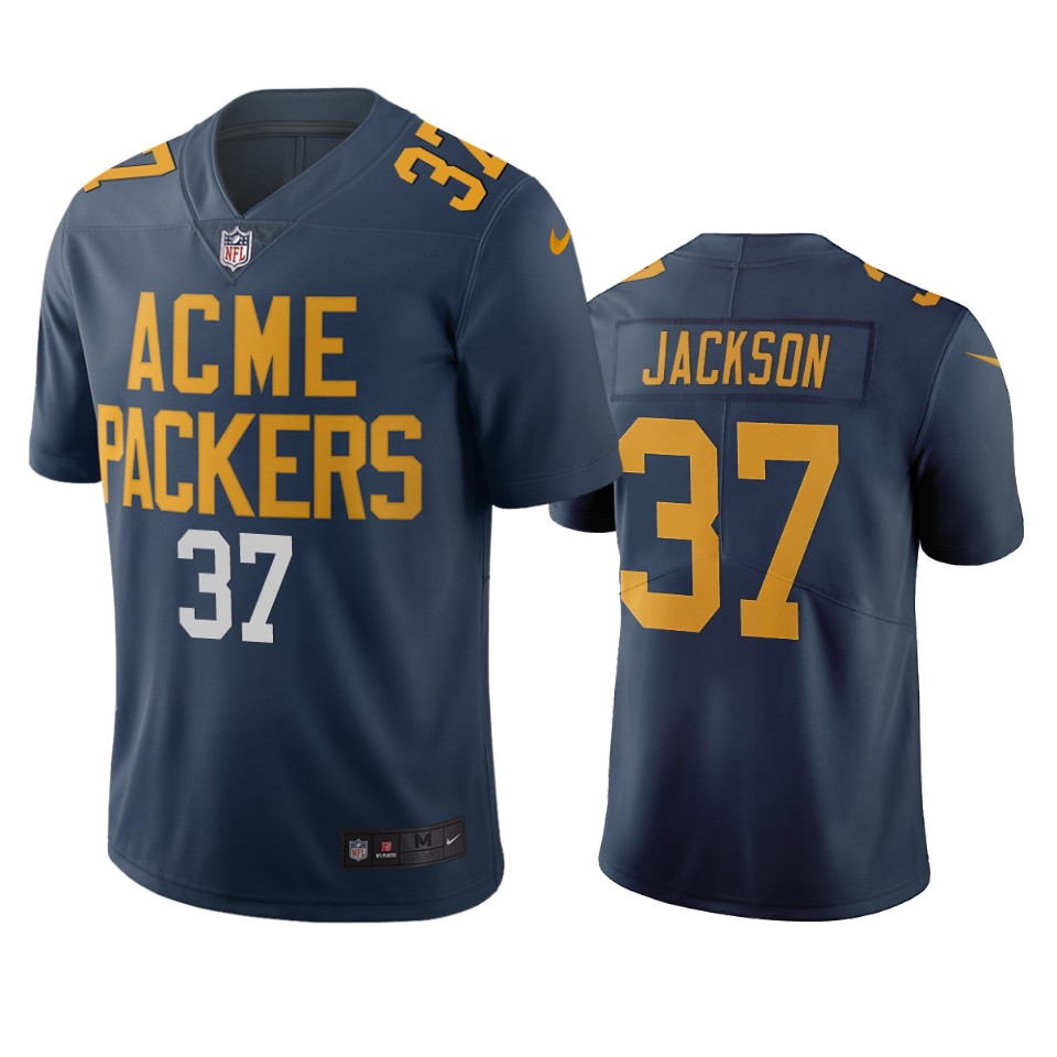 Green Bay Packers #37 Josh Jackson Navy Vapor Limited City Edition NFL Jersey Green Bay Packers #37 Josh Jackson Navy Vapor Limited City Edition NFL Jersey