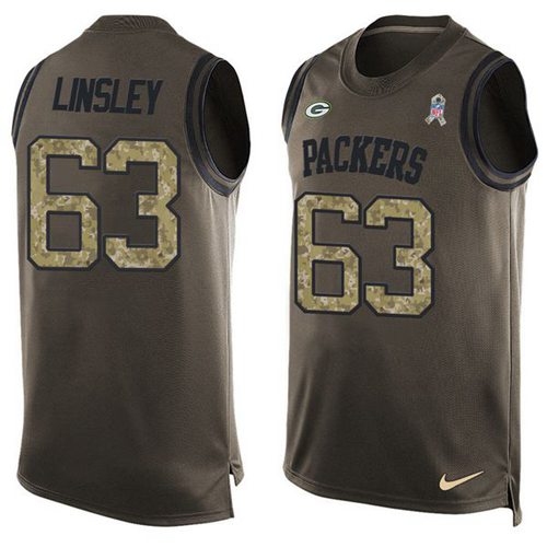Nike Packers #63 Corey Linsley Green Men's Stitched NFL Limited Salute To Service Tank Top Jersey Nike Packers #63 Corey Linsley Green Men's Stitched NFL Limited Salute To Service Tank Top Jersey