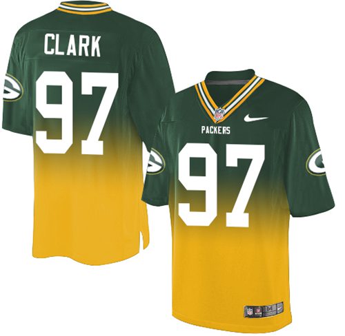 Nike Packers #97 Kenny Clark Green/Gold Men's Stitched NFL Elite Fadeaway Fashion Jersey Nike Packers #97 Kenny Clark Green/Gold Men's Stitched NFL Elite Fadeaway Fashion Jersey