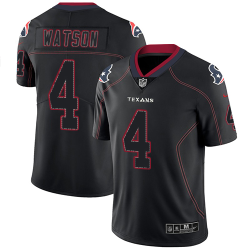 Nike Texans #4 Deshaun Watson Lights Out Black Men's Stitched NFL Limited Rush Jersey Nike Texans #4 Deshaun Watson Lights Out Black Men's Stitched NFL Limited Rush Jersey