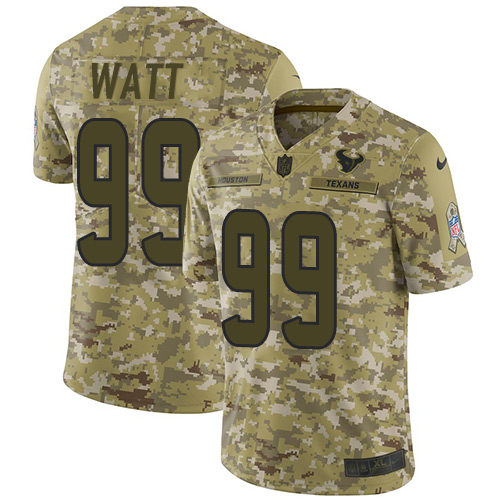 Nike Texans #99 J.J. Watt Camo Men's Stitched NFL Limited 2018 Salute To Service Jersey Nike Texans #99 J.J. Watt Camo Men's Stitched NFL Limited 2018 Salute To Service Jersey
