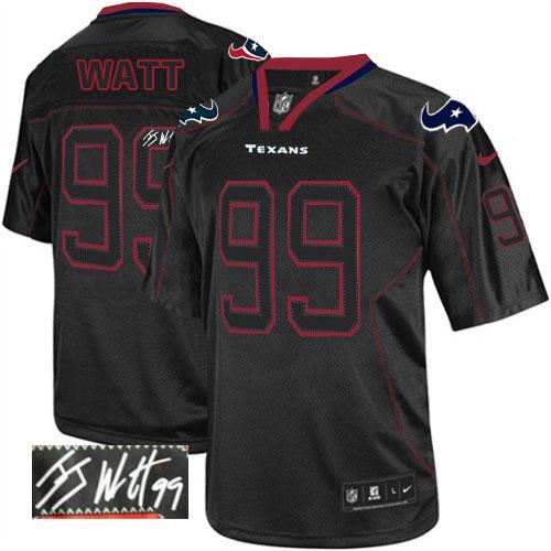Nike Texans #99 J.J. Watt Lights Out Black Men's Stitched NFL Elite Autographed Jersey Nike Texans #99 J.J. Watt Lights Out Black Men's Stitched NFL Elite Autographed Jersey