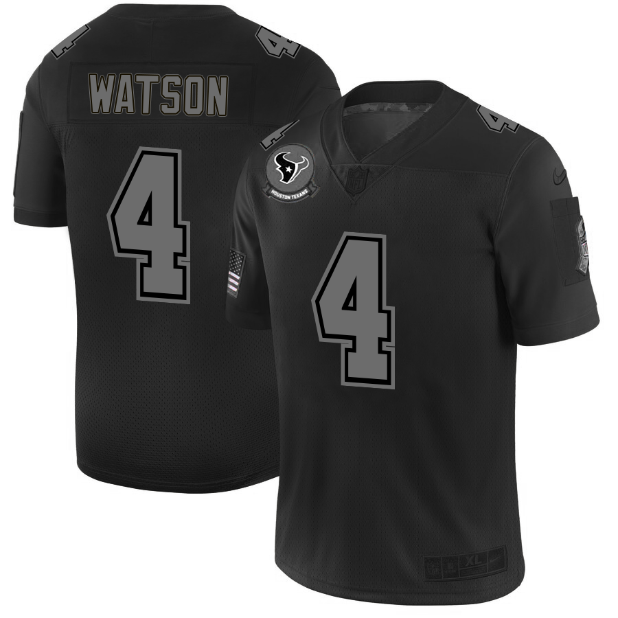 Houston Texans #4 Deshaun Watson Men's Nike Black 2019 Salute to Service Limited Stitched NFL Jersey Houston Texans #4 Deshaun Watson Men's Nike Black 2019 Salute to Service Limited Stitched NFL Jersey