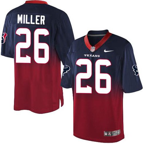 Nike Texans #26 Lamar Miller Navy Blue/Red Men's Stitched NFL Elite Fadeaway Fashion Jersey Nike Texans #26 Lamar Miller Navy Blue/Red Men's Stitched NFL Elite Fadeaway Fashion Jersey