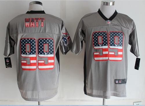 Nike Texans #99 J.J. Watt Grey Men's Stitched NFL Elite USA Flag Fashion Jersey Nike Texans #99 J.J. Watt Grey Men's Stitched NFL Elite USA Flag Fashion Jersey