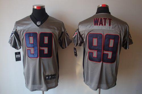 Nike Texans #99 J.J. Watt Grey Shadow Men's Stitched NFL Elite Jersey Nike Texans #99 J.J. Watt Grey Shadow Men's Stitched NFL Elite Jersey