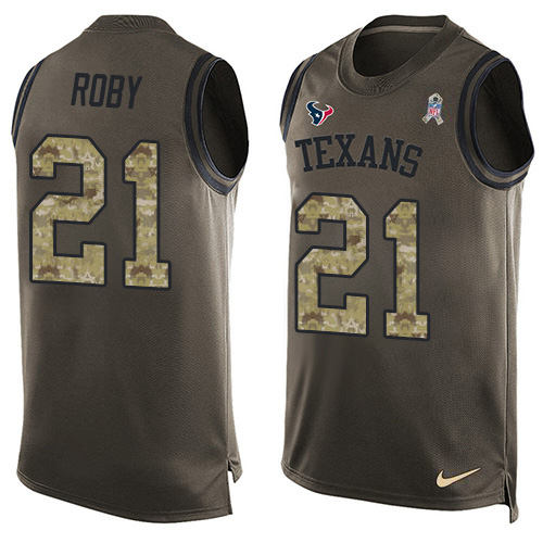 Nike Texans #21 Bradley Roby Green Men's Stitched NFL Limited Salute To Service Tank Top Jersey Nike Texans #21 Bradley Roby Green Men's Stitched NFL Limited Salute To Service Tank Top Jersey