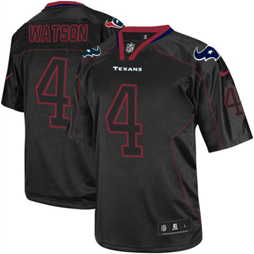 Nike Texans #4 Deshaun Watson Lights Out Black Men's Stitched NFL Elite Jersey Nike Texans #4 Deshaun Watson Lights Out Black Men's Stitched NFL Elite Jersey