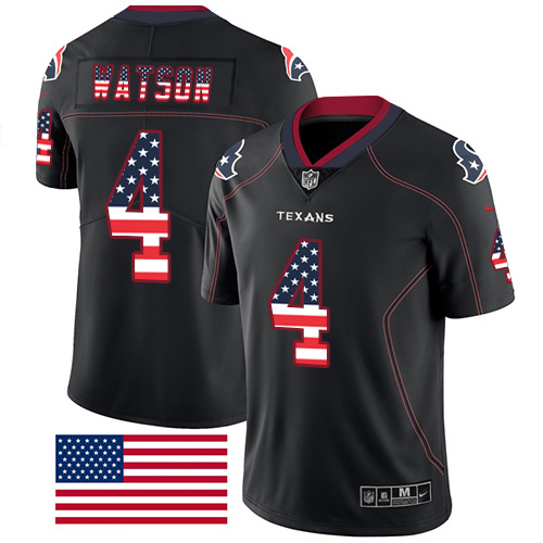 Nike Texans #4 Deshaun Watson Black Men's Stitched NFL Limited Rush USA Flag Jersey Nike Texans #4 Deshaun Watson Black Men's Stitched NFL Limited Rush USA Flag Jersey