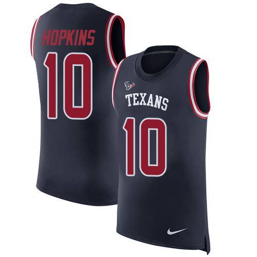 Nike Texans #10 DeAndre Hopkins Navy Blue Team Color Men's Stitched NFL Limited Rush Tank Top Jersey Nike Texans #10 DeAndre Hopkins Navy Blue Team Color Men's Stitched NFL Limited Rush Tank Top Jersey