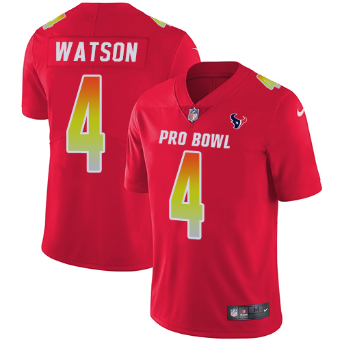 Nike Texans #4 Deshaun Watson Red Men's Stitched NFL Limited AFC 2019 Pro Bowl Jersey Nike Texans #4 Deshaun Watson Red Men's Stitched NFL Limited AFC 2019 Pro Bowl Jersey