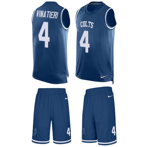 Nike Colts #4 Adam Vinatieri Royal Blue Team Color Men's Stitched NFL Limited Tank Top Suit Jersey Nike Colts #4 Adam Vinatieri Royal Blue Team Color Men's Stitched NFL Limited Tank Top Suit Jersey