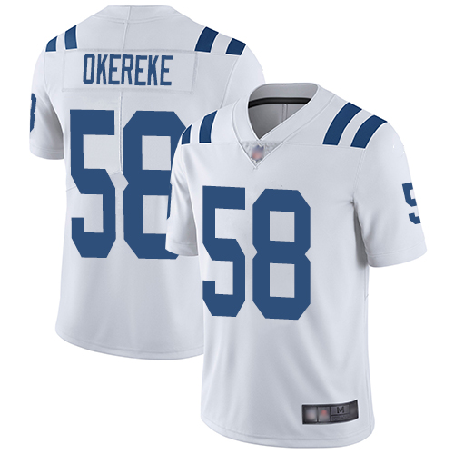 Nike Colts #58 Bobby Okereke White Men's Stitched NFL Vapor Untouchable Limited Jersey Nike Colts #58 Bobby Okereke White Men's Stitched NFL Vapor Untouchable Limited Jersey