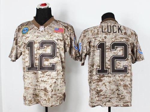 Nike Colts #12 Andrew Luck Camo Men's Stitched NFL New Elite USMC Jersey Nike Colts #12 Andrew Luck Camo Men's Stitched NFL New Elite USMC Jersey