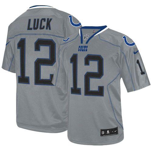 Nike Colts #12 Andrew Luck Lights Out Grey Men's Stitched NFL Elite Jersey Nike Colts #12 Andrew Luck Lights Out Grey Men's Stitched NFL Elite Jersey
