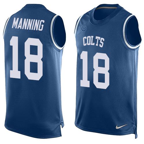 Nike Colts #18 Peyton Manning Royal Blue Team Color Men's Stitched NFL Limited Tank Top Jersey Nike Colts #18 Peyton Manning Royal Blue Team Color Men's Stitched NFL Limited Tank Top Jersey
