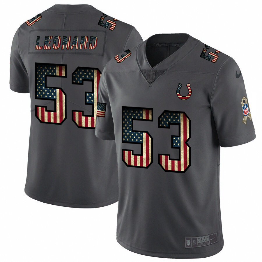 Indianapolis Colts #53 Darius Leonard Nike 2018 Salute to Service Retro USA Flag Limited NFL Jersey Indianapolis Colts #53 Darius Leonard Nike 2018 Salute to Service Retro USA Flag Limited NFL Jersey