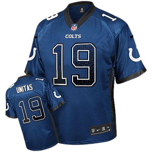 Nike Colts #19 Johnny Unitas Royal Blue Team Color Men's Stitched NFL Elite Drift Fashion Jersey Nike Colts #19 Johnny Unitas Royal Blue Team Color Men's Stitched NFL Elite Drift Fashion Jersey