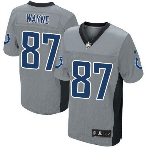 Nike Colts #87 Reggie Wayne Grey Shadow Men's Stitched NFL Elite Jersey Nike Colts #87 Reggie Wayne Grey Shadow Men's Stitched NFL Elite Jersey