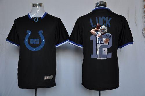 Nike Colts #12 Andrew Luck Black Men's NFL Game All Star Fashion Jersey Nike Colts #12 Andrew Luck Black Men's NFL Game All Star Fashion Jersey