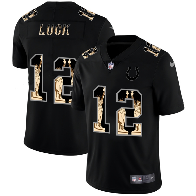Indianapolis Colts #12 Andrew Luck Carbon Black Vapor Statue Of Liberty Limited NFL Jersey Indianapolis Colts #12 Andrew Luck Carbon Black Vapor Statue Of Liberty Limited NFL Jersey