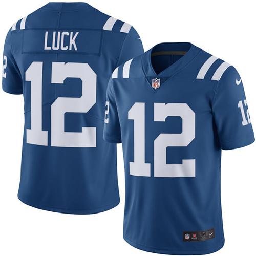 Nike Colts #12 Andrew Luck Royal Blue Men's Stitched NFL Limited Rush Jersey Nike Colts #12 Andrew Luck Royal Blue Men's Stitched NFL Limited Rush Jersey