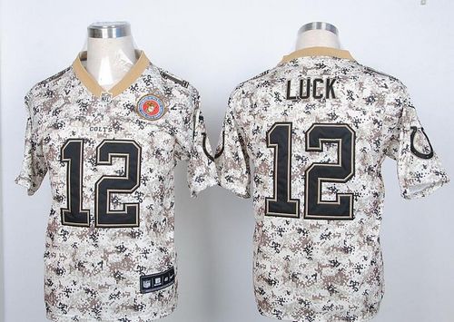 Nike Colts #12 Andrew Luck Camo USMC Men's Stitched NFL Elite Jersey Nike Colts #12 Andrew Luck Camo USMC Men's Stitched NFL Elite Jersey