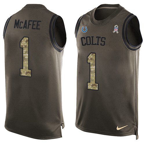 Nike Colts #1 Pat McAfee Green Men's Stitched NFL Limited Salute To Service Tank Top Jersey Nike Colts #1 Pat McAfee Green Men's Stitched NFL Limited Salute To Service Tank Top Jersey