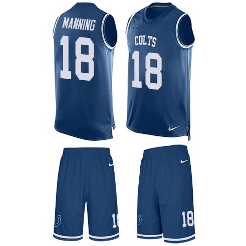 Nike Colts #18 Peyton Manning Royal Blue Team Color Men's Stitched NFL Limited Tank Top Suit Jersey Nike Colts #18 Peyton Manning Royal Blue Team Color Men's Stitched NFL Limited Tank Top Suit Jersey