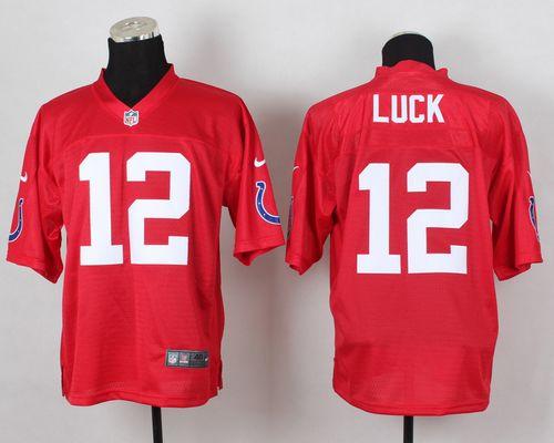 Nike Colts #12 Andrew Luck Red Men's Stitched NFL Elite QB Practice Jersey Nike Colts #12 Andrew Luck Red Men's Stitched NFL Elite QB Practice Jersey
