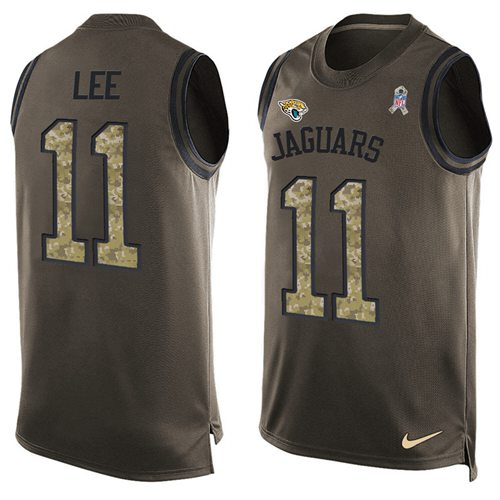 Nike Jaguars #11 Marqise Lee Green Men's Stitched NFL Limited Salute To Service Tank Top Jersey Nike Jaguars #11 Marqise Lee Green Men's Stitched NFL Limited Salute To Service Tank Top Jersey