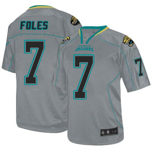 Nike Jaguars #7 Nick Foles Lights Out Grey Men's Stitched NFL Elite Jersey Nike Jaguars #7 Nick Foles Lights Out Grey Men's Stitched NFL Elite Jersey