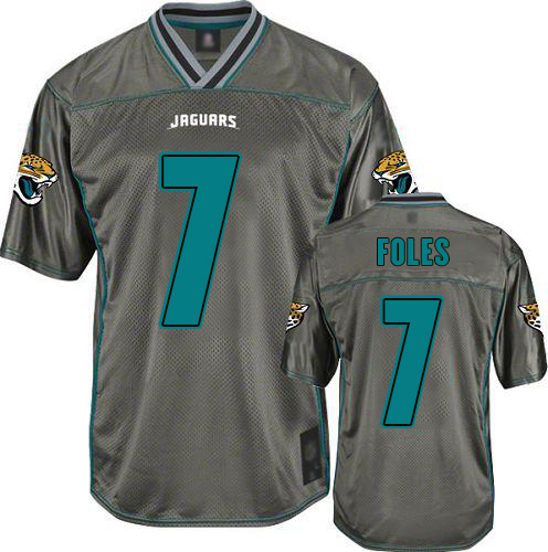 Nike Jaguars #7 Nick Foles Grey Men's Stitched NFL Elite Vapor Jersey Nike Jaguars #7 Nick Foles Grey Men's Stitched NFL Elite Vapor Jersey