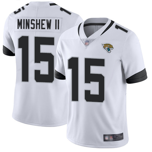 Nike Jaguars #15 Gardner Minshew II White Men's Stitched NFL Vapor Untouchable Limited Jersey Nike Jaguars #15 Gardner Minshew II White Men's Stitched NFL Vapor Untouchable Limited Jersey