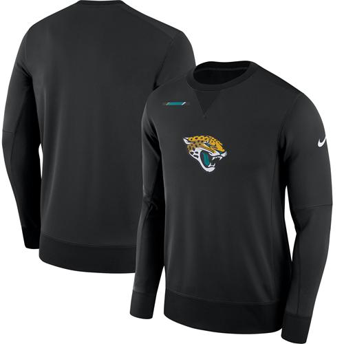 Men's Jacksonville Jaguars Nike Black Sideline Team Logo Performance Sweatshirt Men's Jacksonville Jaguars Nike Black Sideline Team Logo Performance Sweatshirt