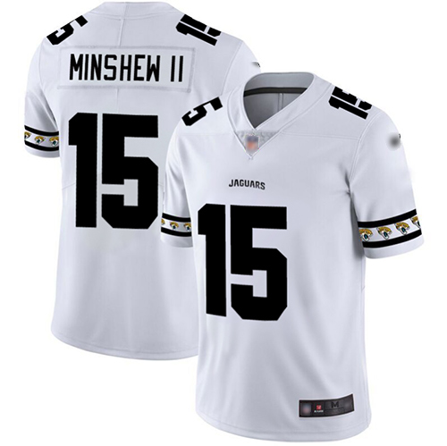 Nike Jaguars #15 Gardner Minshew II White Men's Stitched NFL Limited Team Logo Fashion Jersey Nike Jaguars #15 Gardner Minshew II White Men's Stitched NFL Limited Team Logo Fashion Jersey