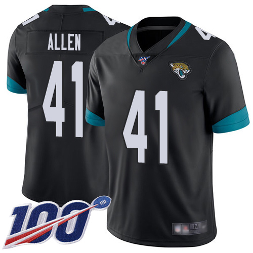 Nike Jaguars #41 Josh Allen Black Team Color Men's Stitched NFL 100th Season Vapor Limited Jersey Nike Jaguars #41 Josh Allen Black Team Color Men's Stitched NFL 100th Season Vapor Limited Jersey