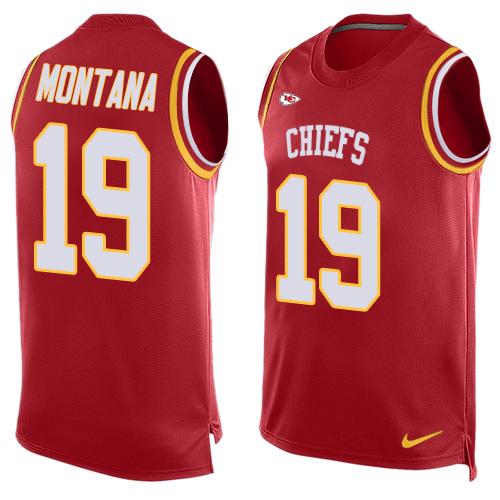 Nike Chiefs #19 Joe Montana Red Team Color Men's Stitched NFL Limited Tank Top Jersey Nike Chiefs #19 Joe Montana Red Team Color Men's Stitched NFL Limited Tank Top Jersey