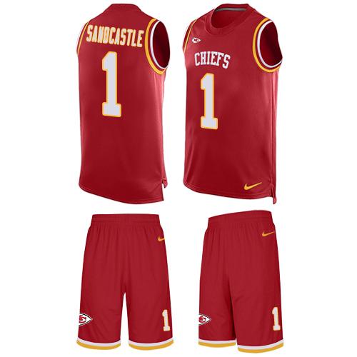 Nike Chiefs #1 Leon Sandcastle Red Team Color Men's Stitched NFL Limited Tank Top Suit Jersey Nike Chiefs #1 Leon Sandcastle Red Team Color Men's Stitched NFL Limited Tank Top Suit Jersey