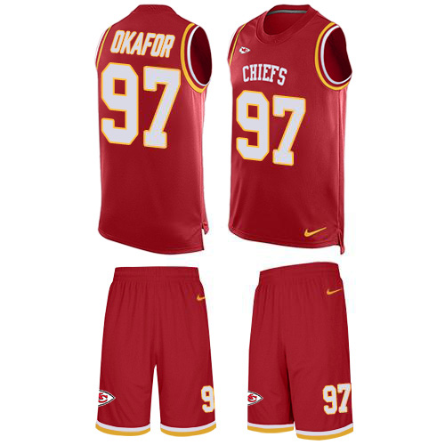 Nike Chiefs #97 Alex Okafor Red Team Color Men's Stitched NFL Limited Tank Top Suit Jersey Nike Chiefs #97 Alex Okafor Red Team Color Men's Stitched NFL Limited Tank Top Suit Jersey