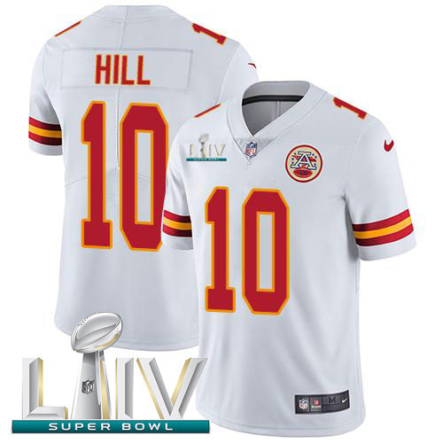 Nike Chiefs #10 Tyreek Hill White Super Bowl LIV 2020 Men's Stitched NFL Vapor Untouchable Limited Jersey Nike Chiefs #10 Tyreek Hill White Super Bowl LIV 2020 Men's Stitched NFL Vapor Untouchable Limited Jersey