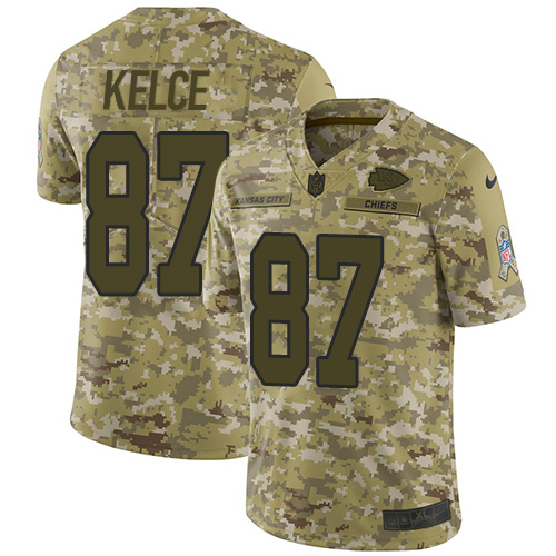 Nike Chiefs #87 Travis Kelce Camo Men's Stitched NFL Limited 2018 Salute To Service Jersey Nike Chiefs #87 Travis Kelce Camo Men's Stitched NFL Limited 2018 Salute To Service Jersey
