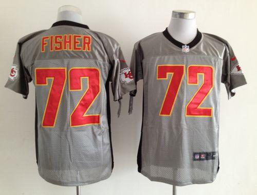 Nike Chiefs #72 Eric Fisher Grey Shadow Men's Stitched NFL Elite Jersey Nike Chiefs #72 Eric Fisher Grey Shadow Men's Stitched NFL Elite Jersey