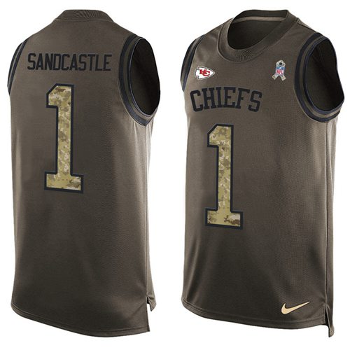 Nike Chiefs #1 Leon Sandcastle Green Men's Stitched NFL Limited Salute To Service Tank Top Jersey Nike Chiefs #1 Leon Sandcastle Green Men's Stitched NFL Limited Salute To Service Tank Top Jersey