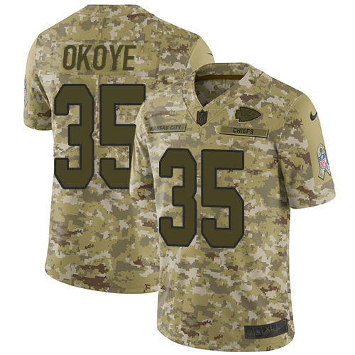 Nike Chiefs #35 Christian Okoye Camo Men's Stitched NFL Limited 2018 Salute To Service Jersey Nike Chiefs #35 Christian Okoye Camo Men's Stitched NFL Limited 2018 Salute To Service Jersey
