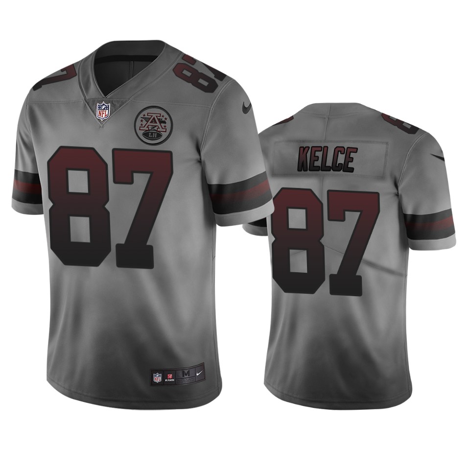Kansas City Chiefs #87 Travis Kelce Smoky Men's Nike Vapor Limited City Edition NFL Jersey Kansas City Chiefs #87 Travis Kelce Smoky Men's Nike Vapor Limited City Edition NFL Jersey
