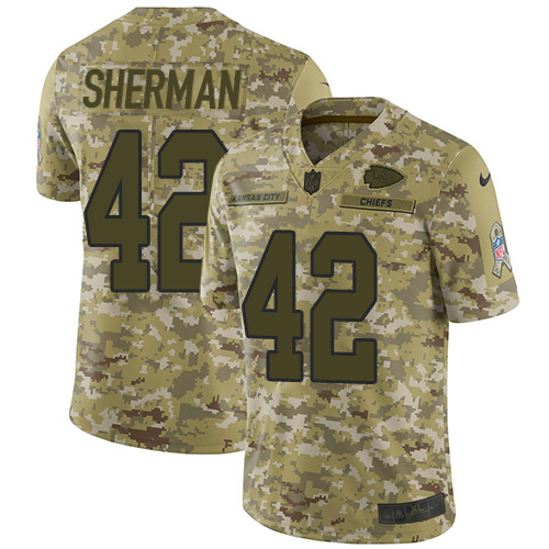 Nike Chiefs #42 Anthony Sherman Camo Men's Stitched NFL Limited 2018 Salute To Service Jersey Nike Chiefs #42 Anthony Sherman Camo Men's Stitched NFL Limited 2018 Salute To Service Jersey