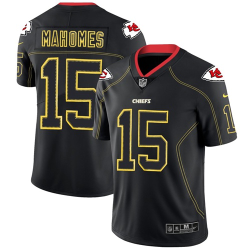 Nike Chiefs #15 Patrick Mahomes Lights Out Black Men's Stitched NFL Limited Rush Jersey Nike Chiefs #15 Patrick Mahomes Lights Out Black Men's Stitched NFL Limited Rush Jersey
