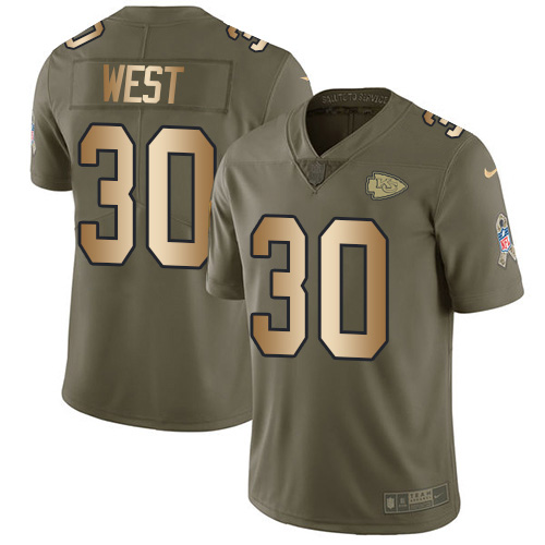 Nike Chiefs #30 Charcandrick West Olive/Gold Men's Stitched NFL Limited 2017 Salute To Service Jersey Nike Chiefs #30 Charcandrick West Olive/Gold Men's Stitched NFL Limited 2017 Salute To Service Jersey